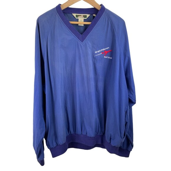 Vintage Duckster Wright Patterson Golf Club Mens Size Large Blue Lined Pullover - Picture 1 of 10